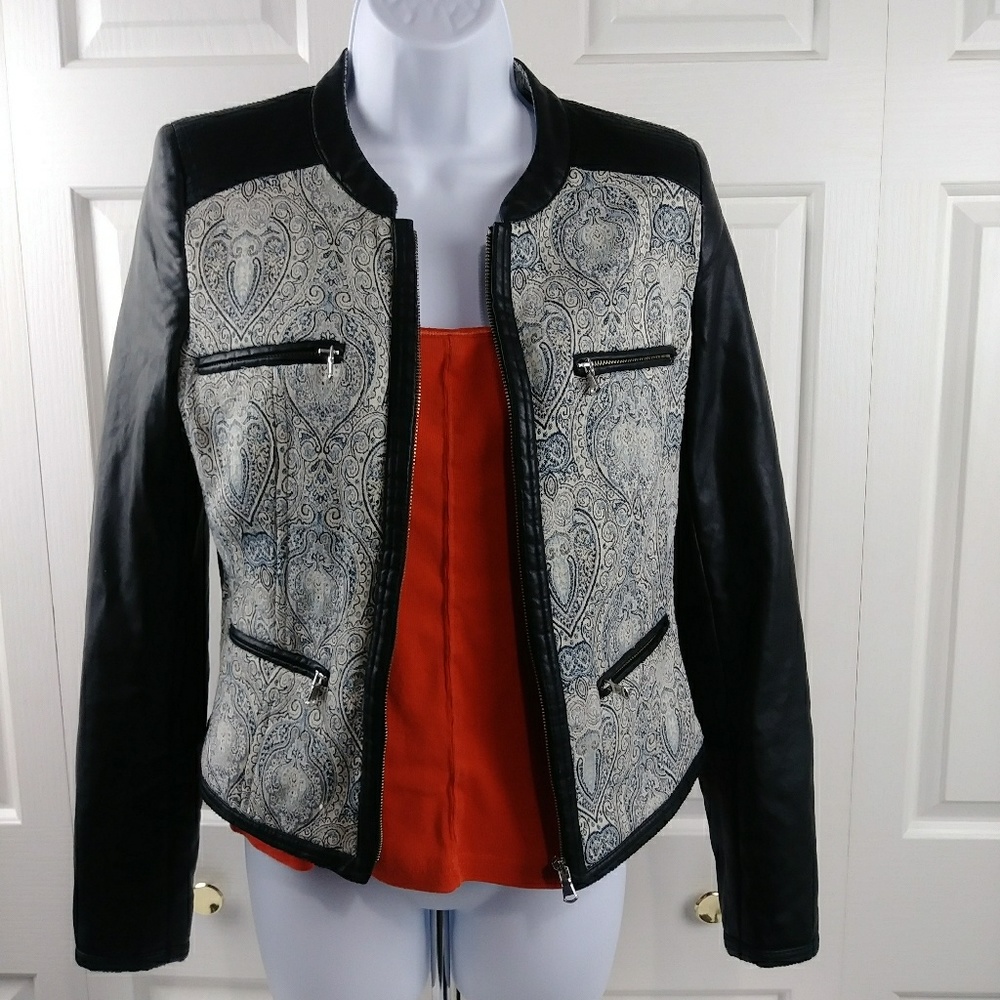 🎯 Zara Trafaluc Faux Leather/Fabric Jacket